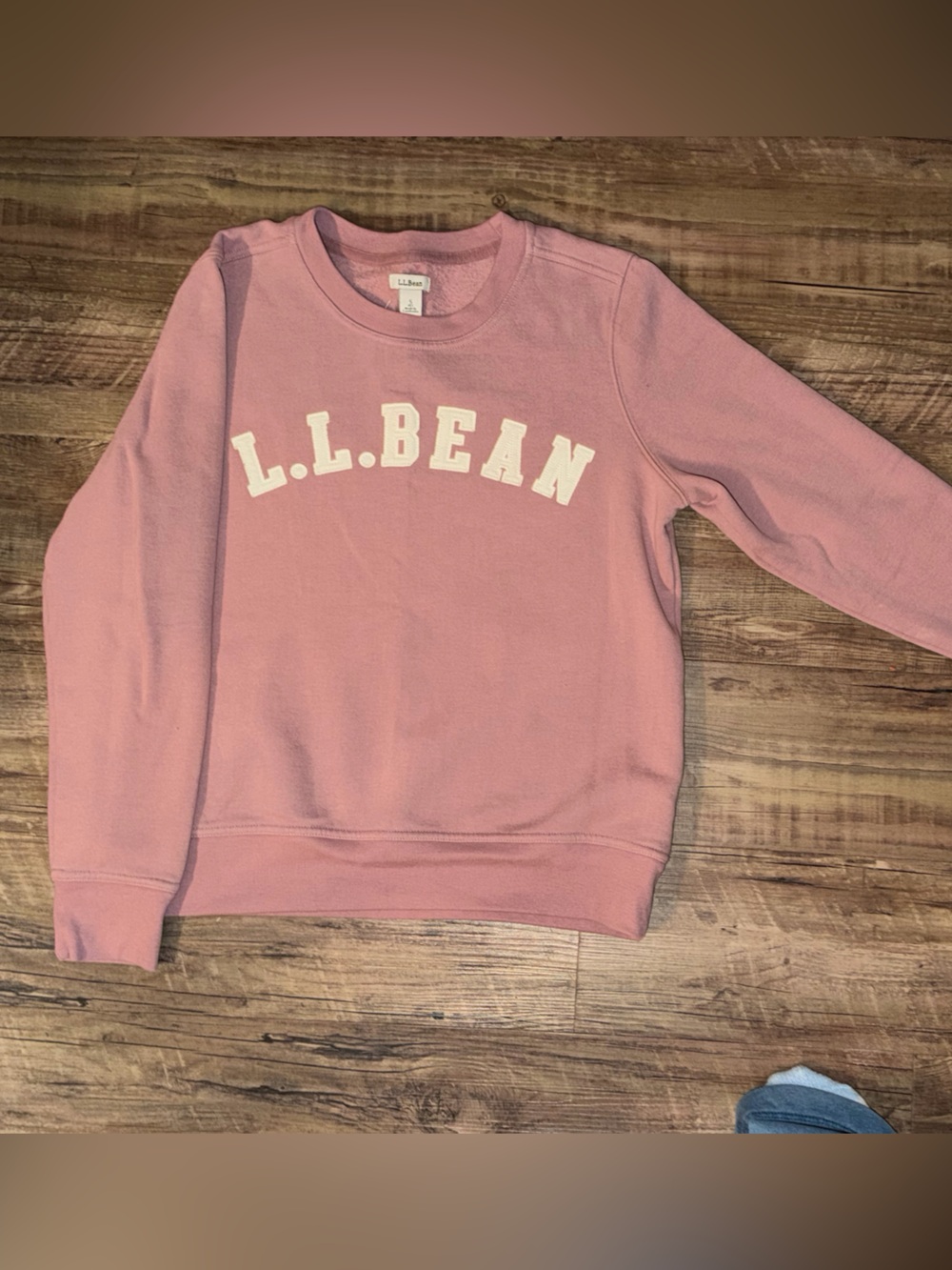 L.L. Bean Rose Pink Crewneck Sweatshirt with White Logo